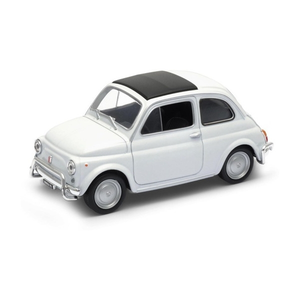 Macheta metalica Welly 1:34 Fiat Nuova 500, Alb