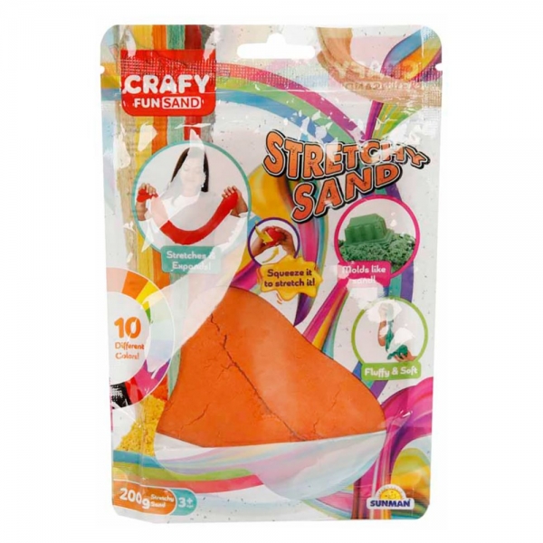 Nisip Kinetic Crafy, 200 g, Portocaliu