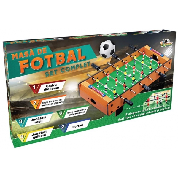 Masa de fotbal din lemn, 70 cm
