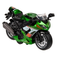 Motocicleta cu lumini si sunete, Pull Back, 12 cm, Verde