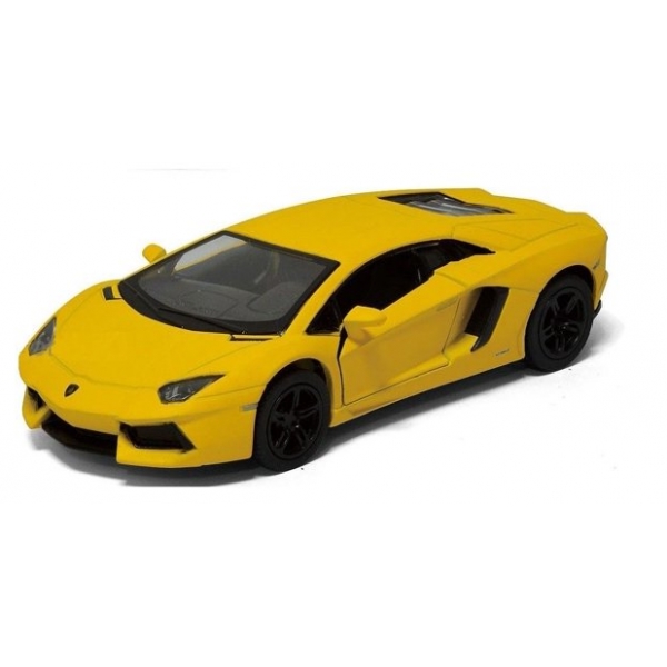 Macheta metalica 1:34 Lamborghini Aventador, 12 cm, Galben