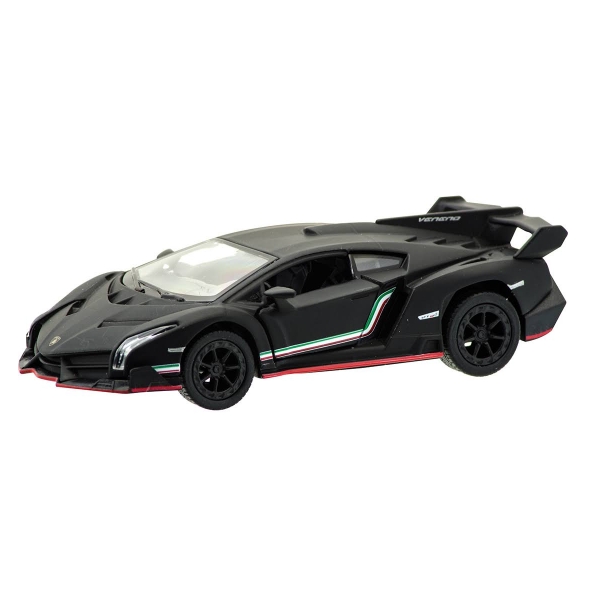Macheta metalica 1:34 Lamborghini Veneno, 12 cm, Negru
