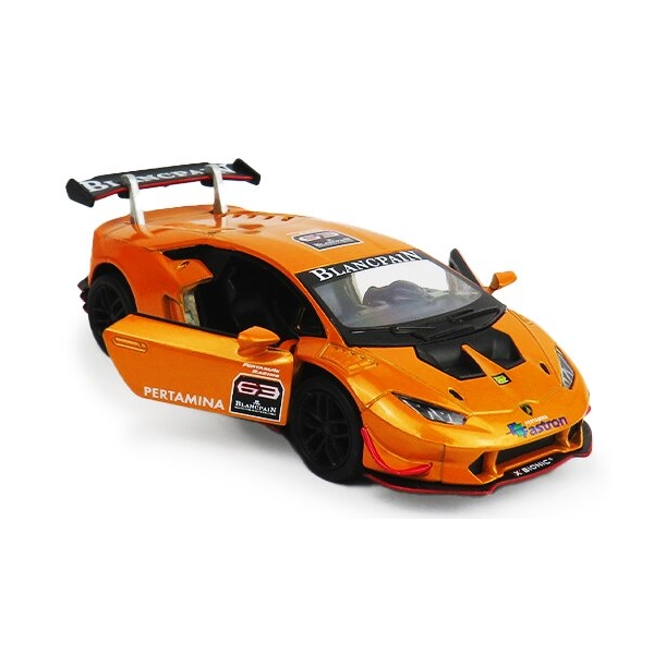 Macheta metalica 1:34 Lamborghini Huracan, 12 cm, Portocaliu