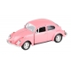 Macheta metalica 1:34 Volkswagen Classical Beetle 1967 , 12 cm, Roz