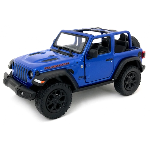 Macheta metalica 1:34 Jeep Wrangler, 12 cm, Albastru