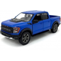 Macheta metalica Kinsmart 1:34 Ford F-150 Raptor, 12 cm, Albastru