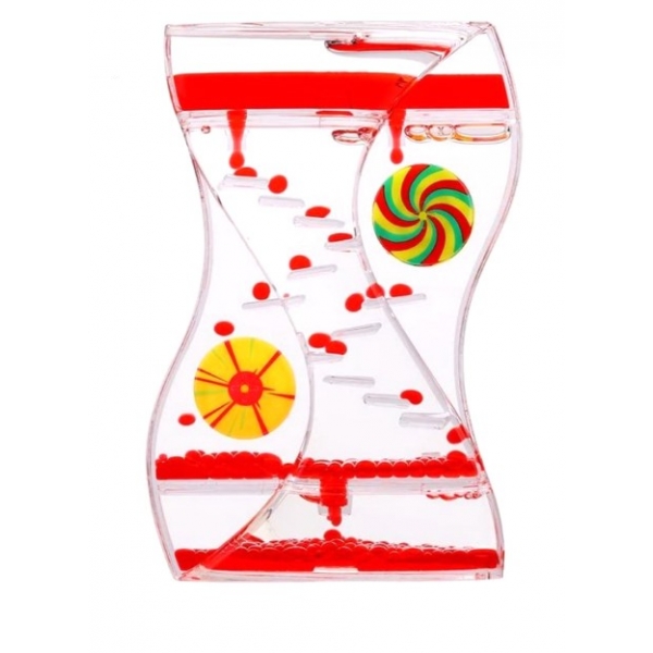 Jucarie senzoriala Lava Bubbles Spinner, 14 cm, Rosu