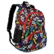 Ghiozdan scoala Mesco  4 compartimente, Mingi de fotbal, Negru,  38 x 25 x 15 cm