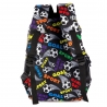 Ghiozdan scoala Mesco  4 compartimente, Mingi de fotbal, Negru,  38 x 25 x 15 cm