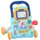 Jucarie interactiva antemergator multifunctional 2in1, tabla detasabila de desenat, sortator cu forme, roti antiderapante