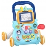 Jucarie interactiva antemergator multifunctional 2in1, tabla detasabila de desenat, sortator cu forme, roti antiderapante