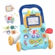 Jucarie interactiva antemergator multifunctional 2in1, tabla detasabila de desenat, sortator cu forme, roti antiderapante