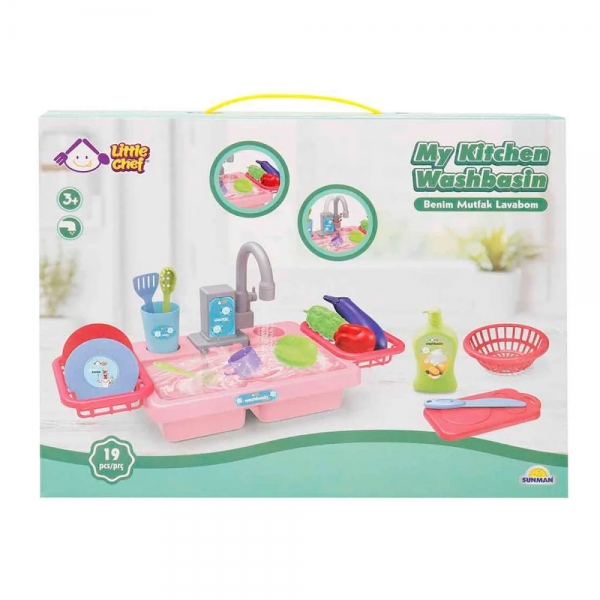 Set de joaca, Little Chef, Chiuveta mea de bucatarie, Roz