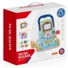 Jucarie interactiva antemergator multifunctional 2in1, tabla detasabila de desenat, sortator cu forme, roti antiderapante