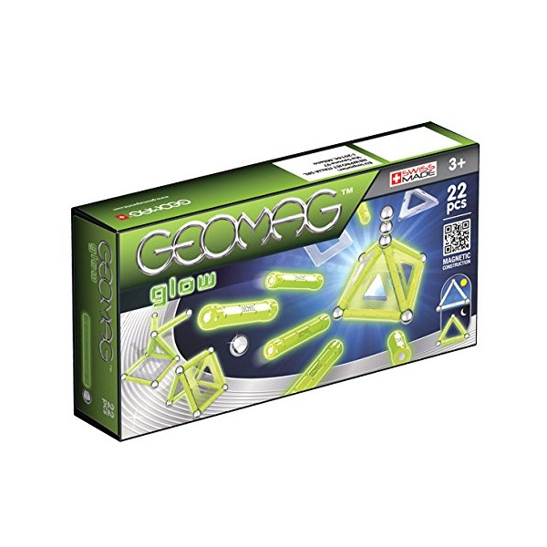 Set de constructie magnetic Geomag Kids Glow, 22 piese