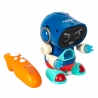 Robot dansator Interactiv cu telecomanda si lumini, Albastru, 18 cm