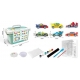 Set creativ magneti de frigider Masini de curse in cutie de depozitare