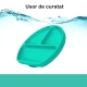 Set 5 piese diversificare bebelusi si copii, baveta, farfurie, bol cu ventuza, tacamuri, fara alergeni,  din silicon verde