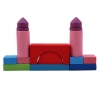 Set cuburi constructii din lemn, 26 piese