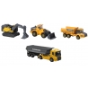 Set masini de constructie Majorette Volvo camion cu remorca, camion basculant, buldozer si excavator