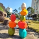 Joc educativ pentru echilibru si atentie, Pietrele colorate, 8 piese