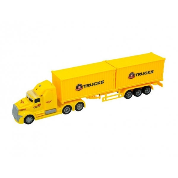 Masina de transportat containere cu lumini si sunete, Tir cu remorca, 39 x 14,5 x 7,5 cm cm