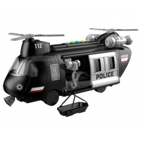 Elicopter de politie cu lumini si sunete, accesorii incluse, City Services, 27.5 x 12 x 9.5 cm