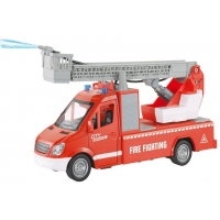 Masina de pompieri cu scara, lumini si sunete, deschidere usi si pompa de apa, City Rescue, 32 x 12 x 19 cm