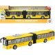 Autobuz articulat cu lumini, sunete si functie de deschidere a usilor, Galben, 43 x 9 x 6 m