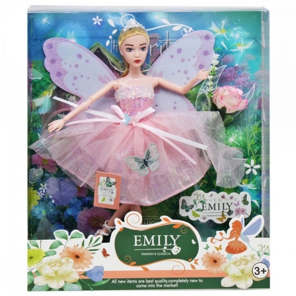Papusa zana Emily Fairy cu rochita roz , 32.5 x 28 x 6