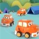 Set 2 masinute din material moale Rattle Cars, Pink and Purple, 21 x 11 x 10 CM