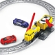 Set Trenulet electric pe sina cu bariere, Tren, Vagon si 4 vehicule incluse, 41.5 x 24 x 4 cm