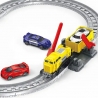 Set Trenulet electric pe sina cu bariere, Tren, Vagon si 4 vehicule incluse, 41.5 x 24 x 4 cm