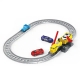 Set Trenulet electric pe sina cu bariere, Tren, Vagon si 4 vehicule incluse, 41.5 x 24 x 4 cm