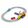 Set Trenulet electric pe sina cu bariere, Tren, Vagon si 4 vehicule incluse, 41.5 x 24 x 4 cm