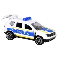 Masina de politie Majorette Dacia Duster, Politia, alb, 7.5 cm