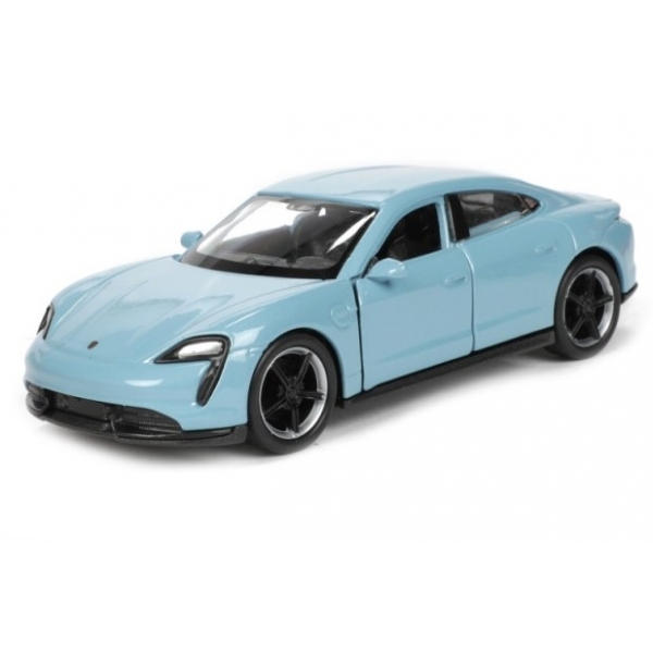 Macheta metalica Welly 1:34 Porsche Taycan, Blue, 12 cm