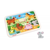Puzzle din lemn Janod - 7 Animale de la ferma