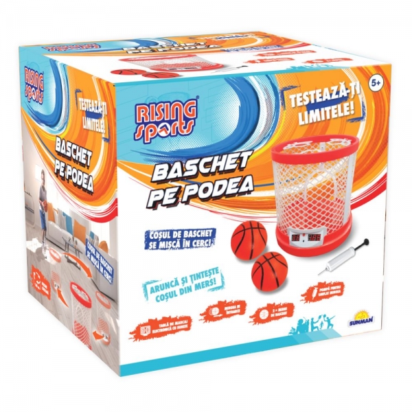 Jucarie interactiva Cos de baschet pentru podea, Rising Sports