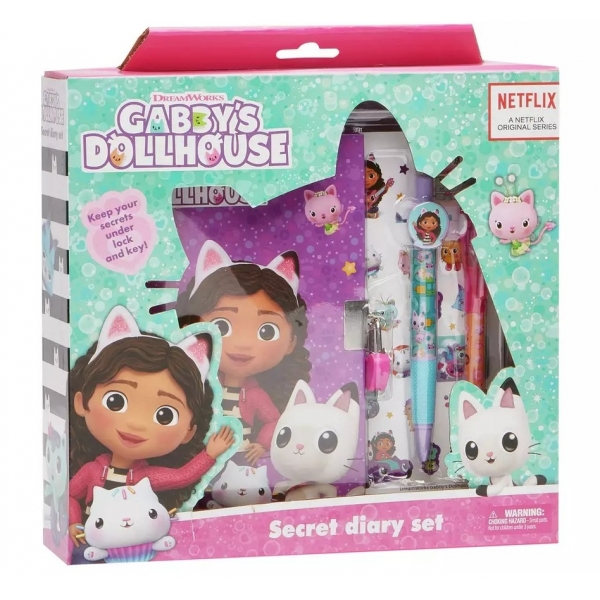 Jurnalul secret Gabby's Dollhouse cu lacat, pix si lanterna UV