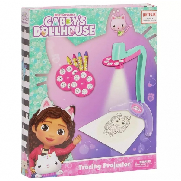 Proiector cu 14 imagini si creioane colorate Gabby's Dollhouse