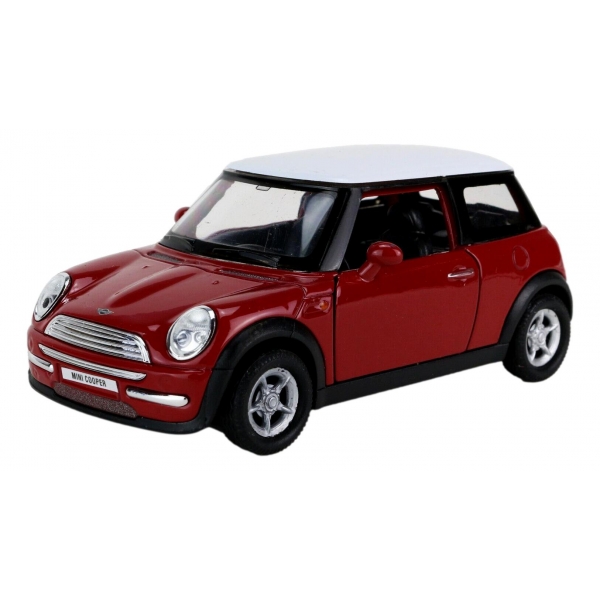 Macheta metalica Welly Mini Cooper 1:34, Rosu, 12 cm