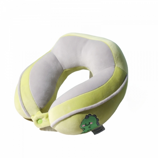 Perna calatorie pentru copii model Crocodil, Umplutura din Bumbac, 28x28x10 cm, Verde