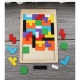 Puzzle Montessori, din Lemn, Tip Tetris, +36 Luni, Forme Neregulate, 40 Piese, 26.5 x 17.7 cm, Multicolor