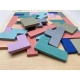 Puzzle Montessori, din Lemn, Tip Tetris, +36 Luni, Forme Neregulate, 40 Piese, 26.5 x 17.7 cm, Multicolor Pastelat