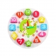 Jucarie Educativa , Tip Montessori, Model Ceas Girafa, din Lemn, + 36 Luni, 12 Piese, 17 cm, Multicolor