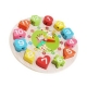 Jucarie Educativa , Tip Montessori, Model Ceas Girafa, din Lemn, + 36 Luni, 12 Piese, 17 cm, Multicolor
