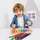Instrument Muzical Xilofon , din Lemn, 8 Note Muzicale, 2 Bete de Percutie, 4-6 Ani, Multicolor