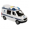 Masina de politie cu lumini si sunete Maxx Wheels, 1:16, Alb-Albastru