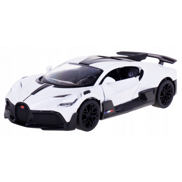 Macheta metalica Bugatti Divo 1:34 Kinsmart, Alb, 12 cm